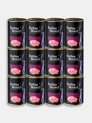 Karma mokra dla kota Dolina Noteci Premium bogata w indyka zestaw 12x400g