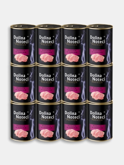 Karma mokra dla kota Dolina Noteci Premium bogata w indyka zestaw 12x400g