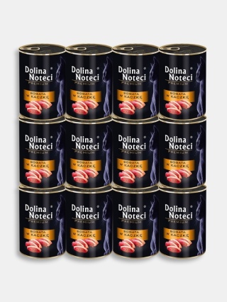 Karma mokra dla kota Dolina Noteci Premium bogata w kaczkę zestaw 12x400g