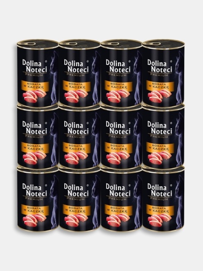 Karma mokra dla kota Dolina Noteci Premium bogata w kaczkę zestaw 12x400g