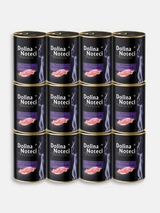Karma mokra dla kota Dolina Noteci Premium bogata w królika zestaw 12x400g