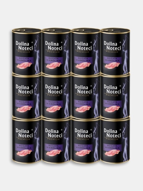 Karma mokra dla kota Dolina Noteci Premium bogata w królika zestaw 12x400g