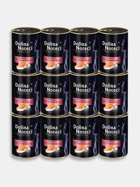 Karma mokra dla kota Dolina Noteci Premium bogata w łososia zestaw 12x400g