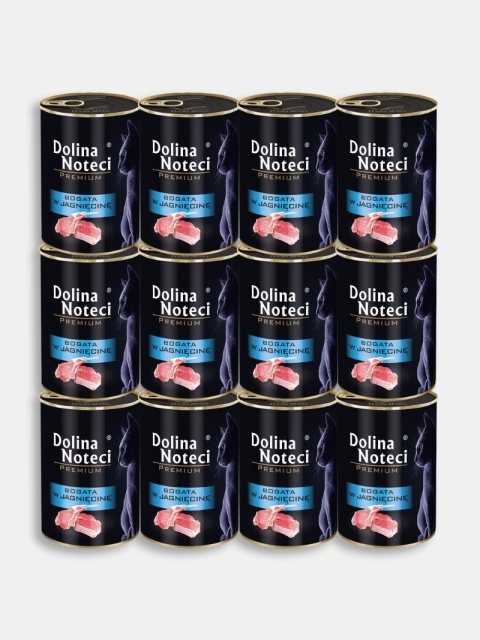 Karma mokra dla kota Dolina Noteci bogata w jagnięcine zestaw 12x400g