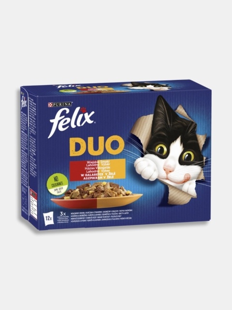 Karma mokra dla kota Felix Duo wiejskie smaki 12x85g