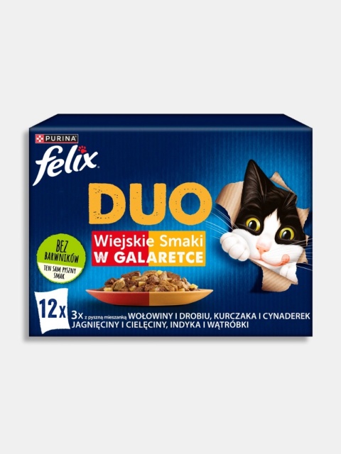 Karma mokra dla kota Felix Duo wiejskie smaki 12x85g