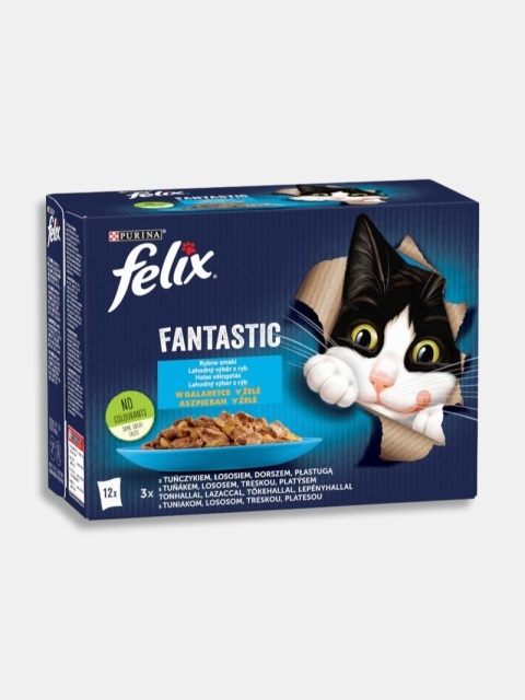Karma mokra dla kota Felix Fantastic rybne smaki 12x85g