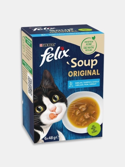 Karma mokra dla kota Felix Soup rybne smaki 6x48g