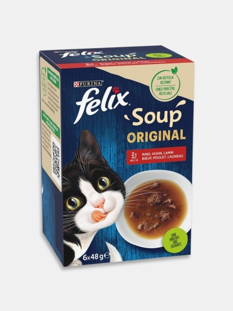 Karma mokra dla kota Felix Soup wejskie smaki 6x48g