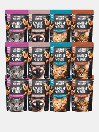 Karma mokra dla kota Pan Mięsko kawałki w sosie mix smaków 12x85g