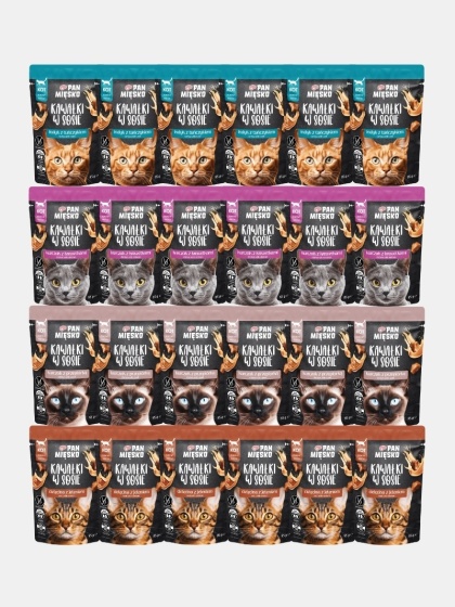 Karma mokra dla kota Pan Mięsko kawałki w sosie mix smaków 24x85g