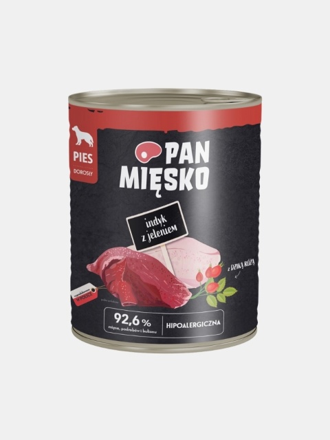Karma mokra dla psa Pan Mięsko indyk z jeleniem 800g