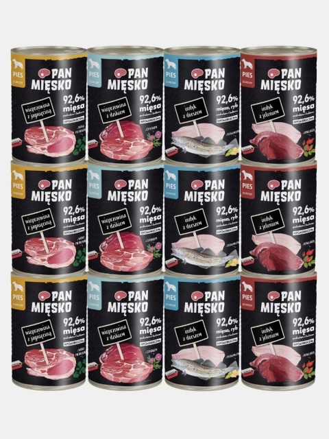 Karma mokra dla psa Pan Mięsko mix smaków 12x400g