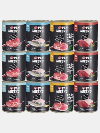 Karma mokra dla psa Pan Mięsko mix smaków 12x800g