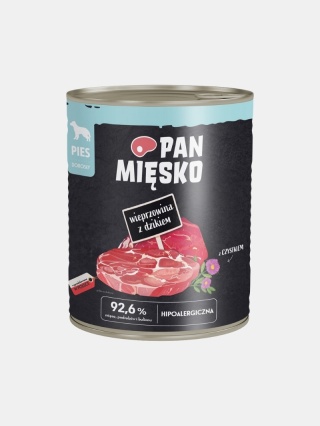 Karma mokra dla psa Pan Mięsko wieprzowina z dzikiem 800g