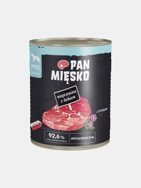 Karma mokra dla psa Pan Mięsko wieprzowina z dzikiem 800g