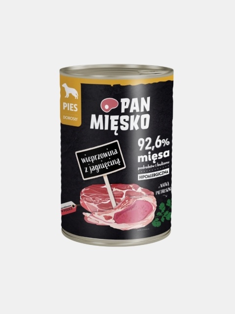 Karma mokra dla psa Pan Mięsko wieprzowina z jagnięciną 400g