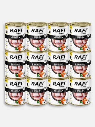 Karma mokra dla psa Rafi Classic z drobiem 12x800g