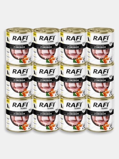 Karma mokra dla psa Rafi Classic z drobiem 12x800g