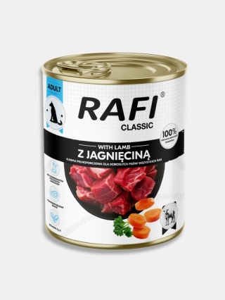 Karma mokra dla psa Rafi Classic z jagnięciną 800g