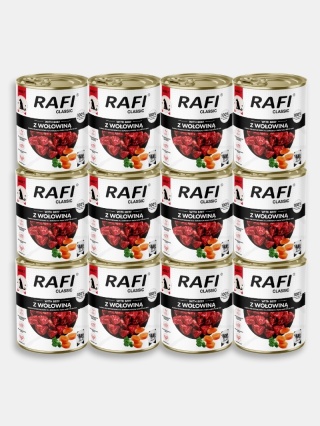 Karma mokra dla psa Rafi Classic z wołowiną 12x800g