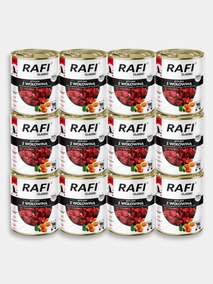 Karma mokra dla psa Rafi Classic z wołowiną 12x800g
