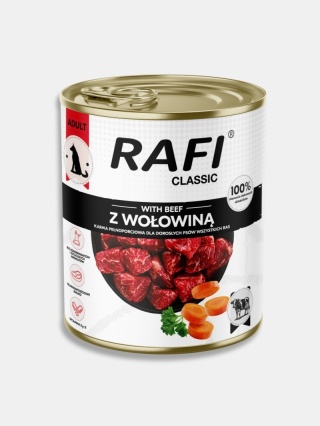 Karma mokra dla psa Rafi Classic z wołowiną 800g