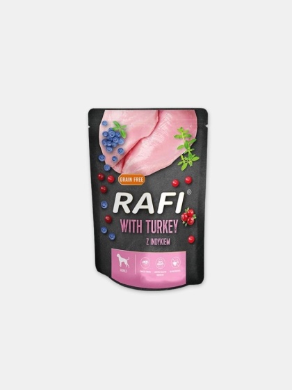Karma mokra dla psa Rafi z indykiem 300g
