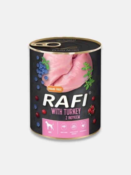 Karma mokra dla psa Rafi z indykiem 800g