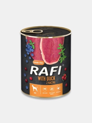 Karma mokra dla psa Rafi z kaczką 800g