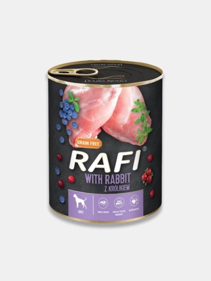 Karma mokra dla psa Rafi z królikiem 800g