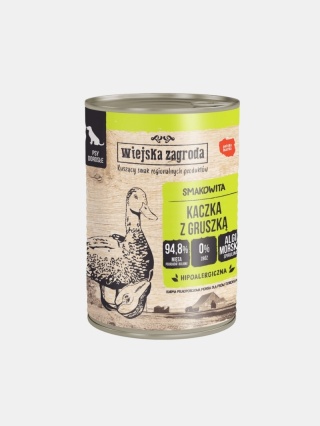 Karma mokra dla psa Wiejska Zagroda kaczka z gruszką hipoalergiczna 400g
