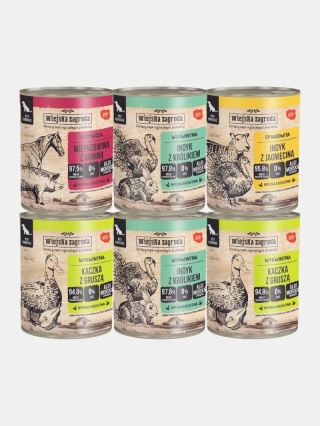 Karma mokra dla psa Wiejska Zagroda mix smaków hipoalergiczna 6x800g