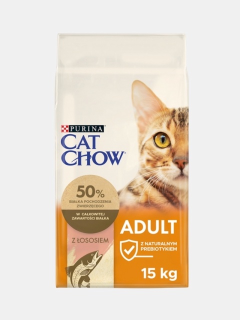Karma sucha dla kota Cat Chow z łososiem i naturalnym prebiotykiem 15kg