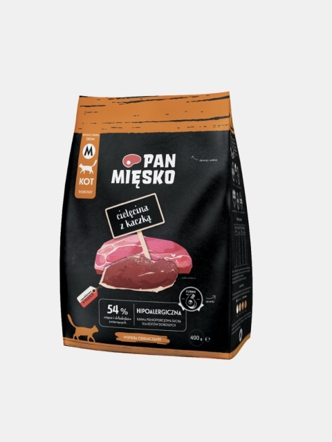 Karma sucha dla kota Pan Mięsko cielęcina z kaczką 400g