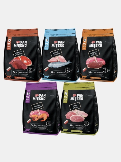 Karma sucha dla kota Pan Mięsko mix smaków 5x400g