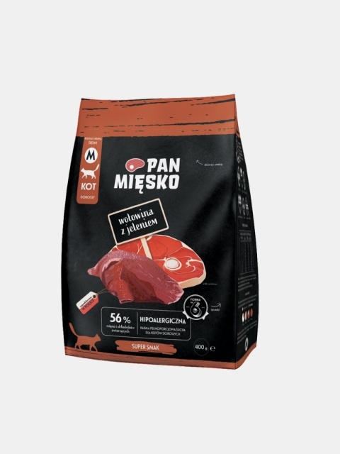 Karma sucha dla kota Pan Mięsko wołowina z jeleniem 400g