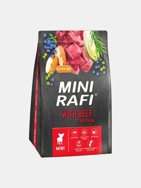Karma sucha dla psów małych ras Rafi Mini z wołowiną 3kg