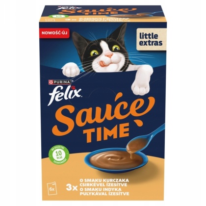 Mokra karma dla kota FELIX SAUCE TIME o smaku kurczaka i indyka 6x40g
