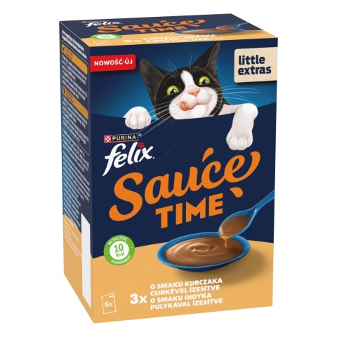 Mokra karma dla kota FELIX SAUCE TIME o smaku kurczaka i indyka 6x40g