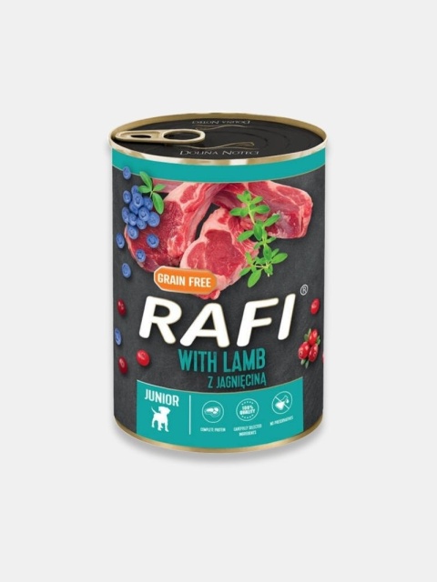 Mokra karma dla psa Rafi Junior z jagnięciną 400g
