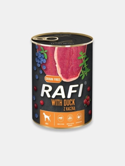 Mokra karma dla psa Rafi z kaczką 400g