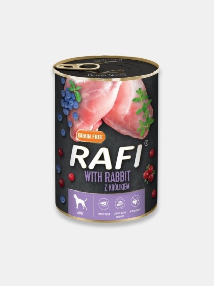Mokra karma dla psa Rafi z królikiem 400g