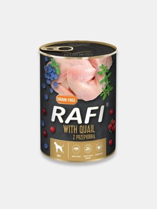 Mokra karma dla psa Rafi z przepiórką 400g