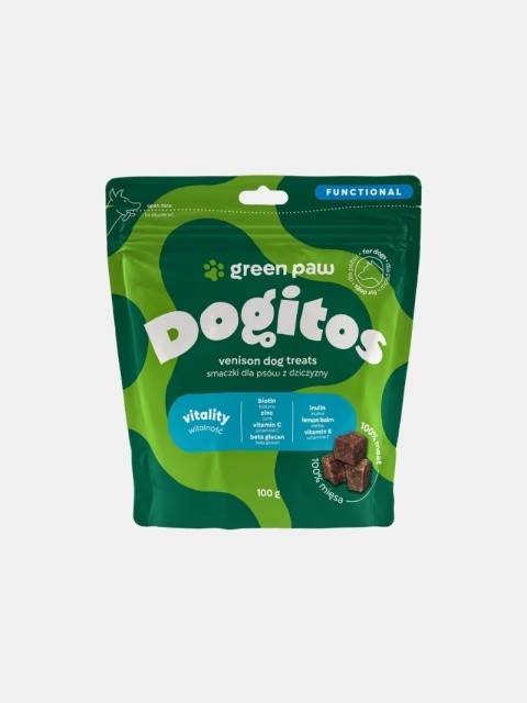 Przysmak dla psa poprawiający witalność Green Paw Dogitos Vitality z dziczyzną 100g